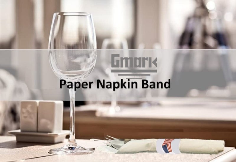 Gmark Paper Napkin Band Box of 500, Paper napkin rings self adhesive (US Flag) GM1109A - Image 2